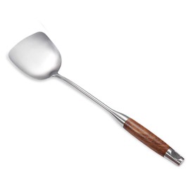 AOOSY Wok Spatula, 18/10 Stainless Steel Professional Wok Spatula Turner with Heat Resistant Wooden Handle, Kitchen Utensil Cooking Shovel Scoop Ladle for Daily Cooking Use, 15.31 Inches
