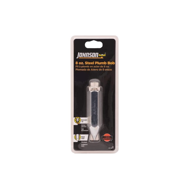 Johnson Level & Tool 08 Steel Hexagonal Plumb Bob, 8