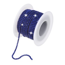 M METERXITY Crystal Rhinestone Close Chain, 2 mm 10 Yards Crystal Single Row Trimming Claw Cup Chain Roll for Sewing Crafts/DIY Decoration/Jewelry Crafts [Dark Blue]