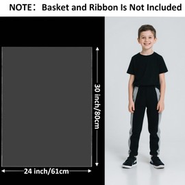 20 CT Cellophane Bags, 24x30 inches Plastic Clear Gift Bags, Large Clear Basket Bag Wrap for Gift, Wine Bottles, Bridal, Wedding, Baby Showers Party Supplies