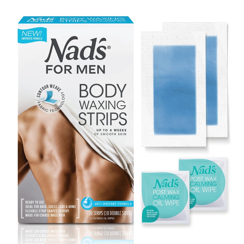 Nad's for Men Hair Removal Strips, 20 Count