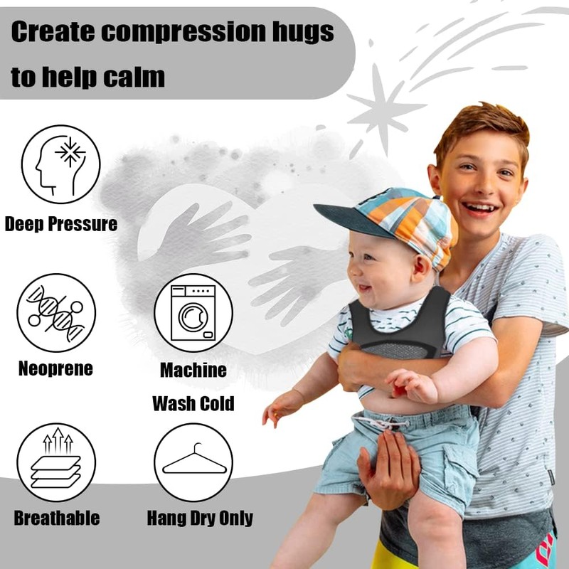 Compression Vest for Kids-Grey, Weighted Vest for Kids Including 6