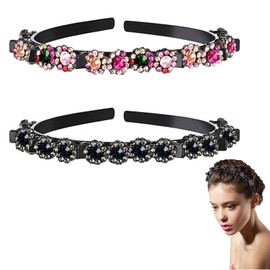 SSyang 2 PCS Hair Hoop Double Bangs Hairstyle Hairpin, Hairpin Headbands Japanese and Korean Hair Band, Women's and Girls' Headwear Everyday Use Accessories (Color + Melange Gray)