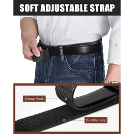 BELTROAD No Scratch Belt for Men Buckleless Leather Belts Hook and Loop Work Technician Mechanic Belt Men Gifts
