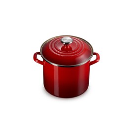 Le Creuset Enamel on Steel Traditional Stockpot, 8 qt., Cerise with Stainless Steel Knob