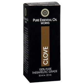 Pure Essential Oil Works Clove Oil, 100% Pure, Natural, Paraben-Free & Therapeutic Grade With euro-Style Dropper.33 Oz