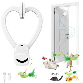 CATPICK Interactive Cat Toys for Indoor Cats Automatic Electric Flying Bird Feather Mouse Toy - Best Kitten & Adult Cat Enrichment Mouse cat Toy Hanging Electric Kitty Toys for Bored Cats