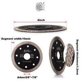 5Pcs/Lot 4" Super Thin Mesh Turbo Blade Porcelain Tile Saw Blade Cutting for Granite Marble