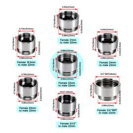 XNTONG Faucet Aerator Adapter - Internal Thread M24 to Male Thread M22, Suitable for Kitchen Faucet Adapter Kit Connection, (M24-M22)