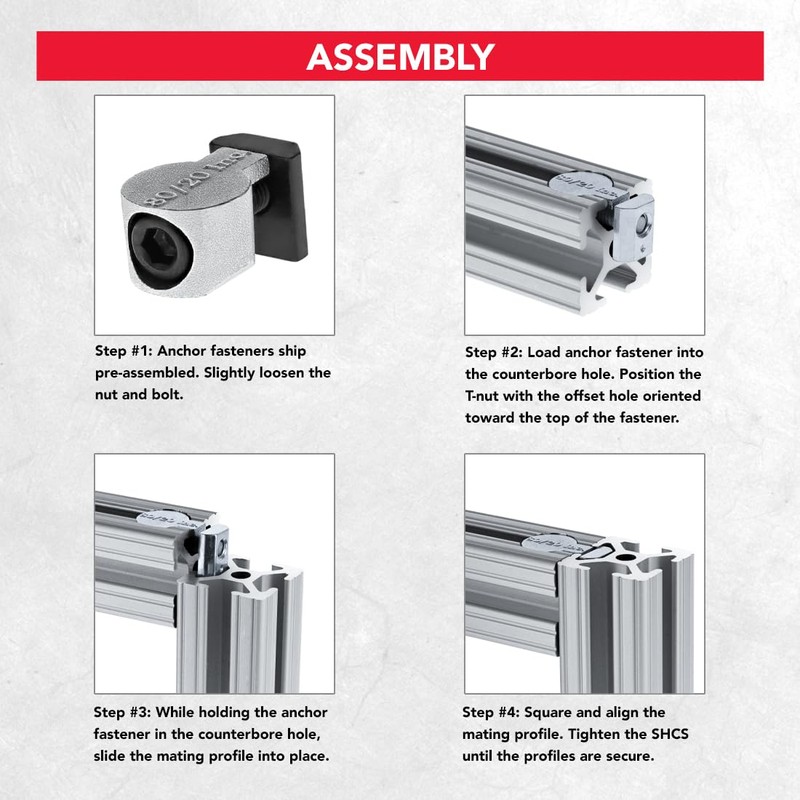 8020, 3395, 10 Series 10-32 Standard Anchor Fasteners Hardware Aluminum