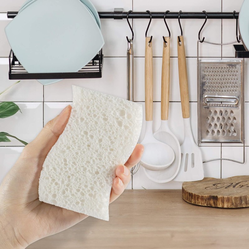 MAQIHAN 10PCS Natural Sponges for Dishes - Biodegradable Sponges Kitchen