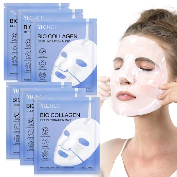 Frovetani Bio-Collagen Real Deep Mask, Collagen Face Mask, Hydrating Overnight