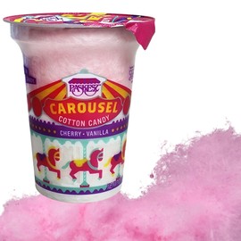 Snacktery Carnival Pink Cotton Candy - Let the Sweet Fun Begin with Cherry & Vanilla Flavored Bulk Cotton Candy - Experience the Sweetness of the Fair - Box of of 24 Tubs
