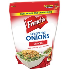 French's Original Crispy Fried Onions, 24 oz (Pack of 6) - Six 24 Ounce Bags of Crunchy Fried Onions to Sprinkle on Salads, Potatoes, Chicken, Burgers and Green Bean Casseroles