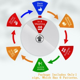 Office Privacy Door Sign with Rotating Status Indicator - 6 Inch Magnetic & Adhesive ABS Sign for Office/Home, 6 Modes (Do Not Disturb/Meeting/Remote Work) (Silver)