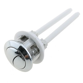 Toilet Tank Button E-outstanding 38mm ABS Plastic Dual Flush Round Head Toilet Push Button with 2 Rods Electroplating Water Tank Valve Bathroom Toilet Water Switch