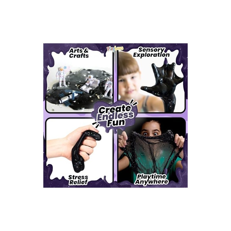 Black Nebula Galaxy Slime, recuerdos de fiesta de cumpleaños espaciales