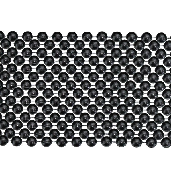 Unisex 33 inch 07mm Round Black Mardi Gras Beads - 6 Dozen (72 Necklaces)