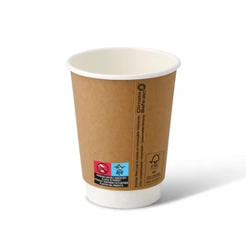 BIOZOYG Paper Cups, Pack of 25, 300 ml / 12 oz, 90 mm, Brown - Disposable Coffee Cups - Cardboard Cups for Hot Drinks - Alternative to Styrofoam Cups, Paper Cups