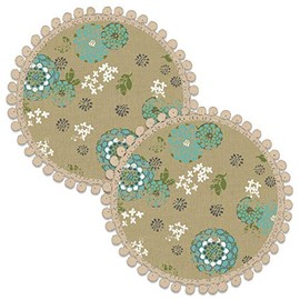 Heritage Lace Zinnia Doilies, 10" Round, Green