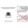 28mm Plastic End Caps, Black Round Tube Inserts, Pack of