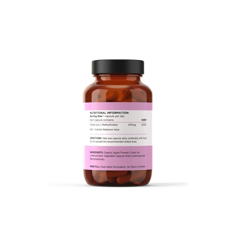 INNOPURE L-Methylfolate Folate 400mcg (No Fillers or Binders) Pure-Fill Supplement