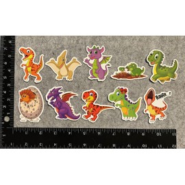 Unbranded Lot of 10 Assorted Cute Dinosaur Dragon Stickers