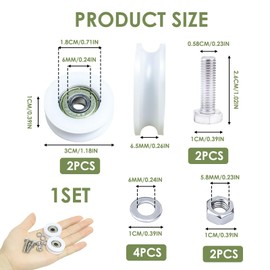 Greenhouse Door Wheels 30mm Sliding Door Rollers Wheel Replacement Kits Glass Roller Accessories for Greenhouse Garden Glass Home Hotel Shower Door Includes 2 Wheels 2 M6*22 Screws 4 6mm Spacers