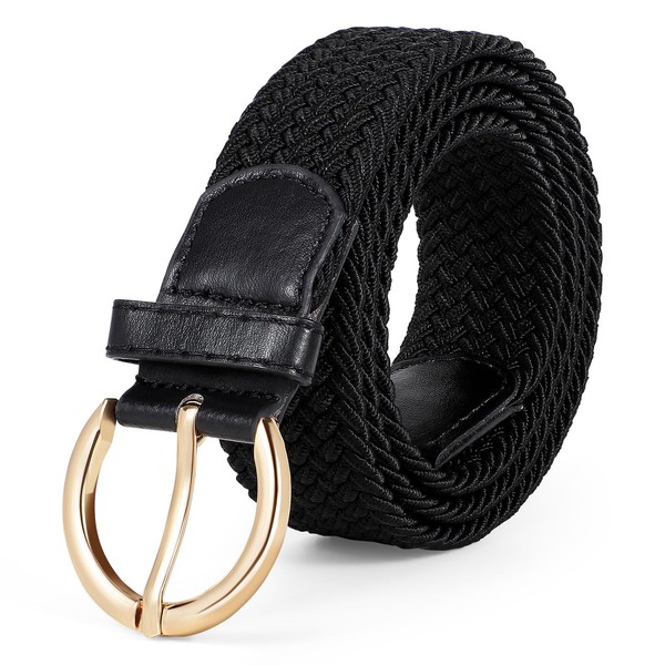 JASGOOD Women Braided Woven Elastic Stretch Belt Canvas Casual Belt