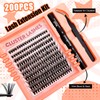 200 Pieces DIY Eyelash Extensions Set, 0.07D, 8-16 Mix, 40D
