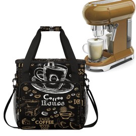 cfpolar Coffee Maker Storage Bag, Waterproof Travel Carrying Storage Tote Bag Organizer Case, Compatible with K-Mini or K-Mini Plus, And Suitable for Other Accessories， With Pockets for K-Cup Pods