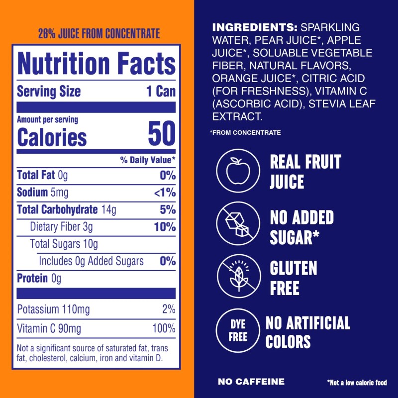 Plezi Fizz Orange Mango Sparkling Juice Drink, 12 Pack, 12