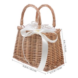 TOVINANNA Wicker Picnic Baskets with Handle, Rattan Wicker Storage Basket with Liner, Willow Picnic Hamper Wicker Woven Basket for Kitchen Wedding Picnic Easter Party