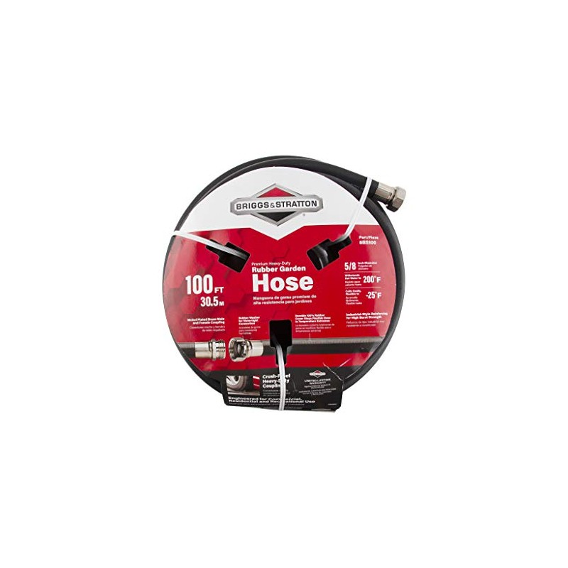 Briggs and Stratton 8BS100 100-Foot Premium Heavy-Duty Rubber Garden Hose