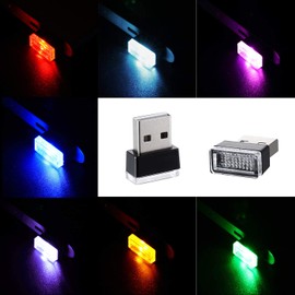 7 piezas de mini luces LED USB para el interior del coche, luces LED USB, lámpara de atmósfera, enchufable, 5 V, universal, kit de iluminación ambiental para coches, portátiles, luces LED nocturnas,
