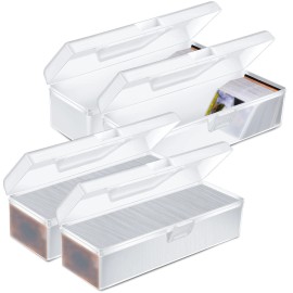 Vicenpal Trading Card Storage Box Clear Plastic Card Box Set Fit 600-1000 Plus Portabl