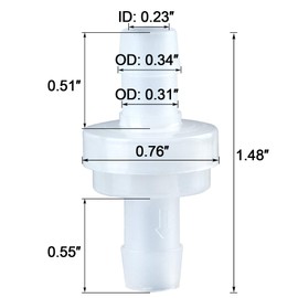 PAGOW 5/16 Inch Check Valve, 4 Packs 8mm PVDF Wear-Resistant One-Way Check Valve for Fuel Gas Liquid Air, plastic water stops check valve, Micro Diaphragm Check Valve for Air Intake Feed