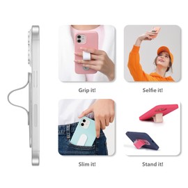 Momostick Premium Flatstick Collection, Slim Phone Grip and Stand, Adjustable Finger Loop Holder for All Smartphones, Universal and Pocket-Friendly Selfie Stand