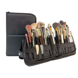 Makeup Brush Case, Large Capacity, Holds Over 40 Pieces, Professional Makeup Brush Storage Stand, Makeup Brush Storage, 29 Pockets, Cosmetic Brush Pouch, Portable, Freestanding, Stand, Hairdresser, Professional Makeup Artist