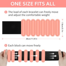 Adjustable Wrist & Ankle Weights Set of 2(1Lbs Each), Premium Silicone Wearable Weight Bracelets, Fits for Yoga, Pilates, Home Gym Workout, Dance, Pool Exercises, Jogging, Cardio, Strength Training (Orange)