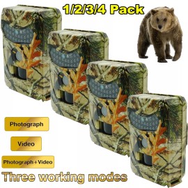 KEPEAK 1/2/3/4 Pack Hunting Game Trail Camera 36MP Wildlife Waterproof Cam Night Vision - Trail Camera, 2 Pack