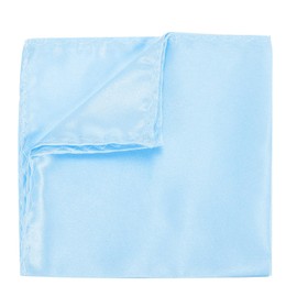 PATIKIL Men's Pocket Squares Hankie 6 Pack Satin Solid Suits Handkerchiefs Bulk Set for Bride Wedding Party Measures 8.6" x 8.6", Light Blue