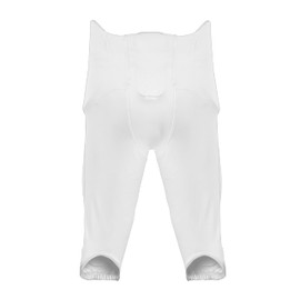 WEARCOG Flex Integrated White Youth Football Pants | 7 Padded Practice Football Pants Boys with Built-in Pads | White Large
