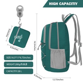 ZOMAKE Lightweight Packable Backpack 28L - Foldable Backpack Leger Sac à Dos Light Daypack Water-Resistant Large Packable Bag Collapsible Hiking Backpack for Travel(Olive green)
