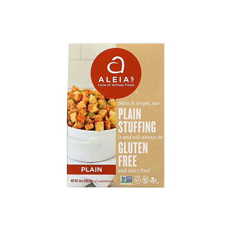 Aleia's Gluten Free Foods Stuffing Mix, Plain, 10-Ounce Pack of