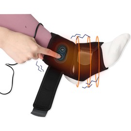 WOOLALA Heated Ankle Brace with Vibration USB Foot Heating Pad for Winter Foot Warmer for Circulation with 3 Heating Levels 3 Vibration Modes Adjustable Gift for Families - Must be plugged in for use