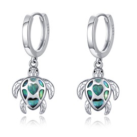 Turtle Earrings 925 Sterling Silver Earrings Abalone Shell Novelty Animal Earrings Gifts for Turtle Lovers for Friends Daughter Mother