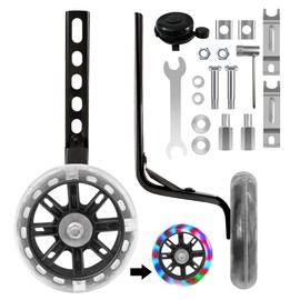 CycForge Training Wheels with Flashing Quiet Wheels for Kids' Bikes - Compatible with 12 14 16 18 20 Inch Kids' Variable Bicycles & Single Speed Bikes.