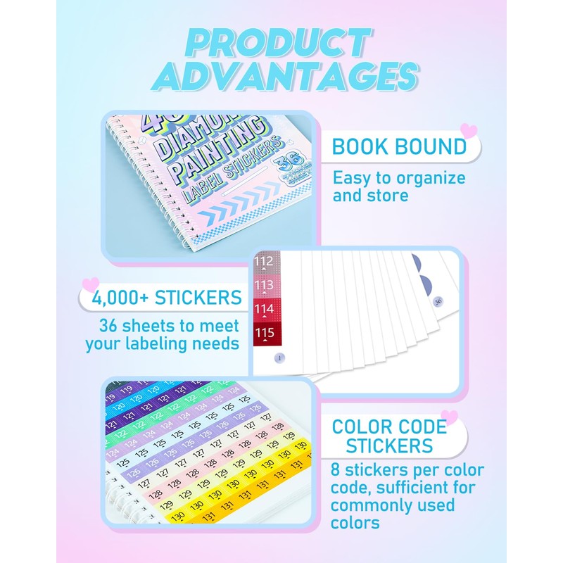 4000+ Diamond Art Stickers ＆ Labels – 36 Sheets Diamond