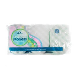 CS Home - Softly Textured Exfoliating Massage Sponges for Bath and Shower, 3-Pack